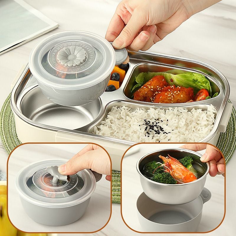 Microwaveable Stainless Steel Insulated Bento Box 