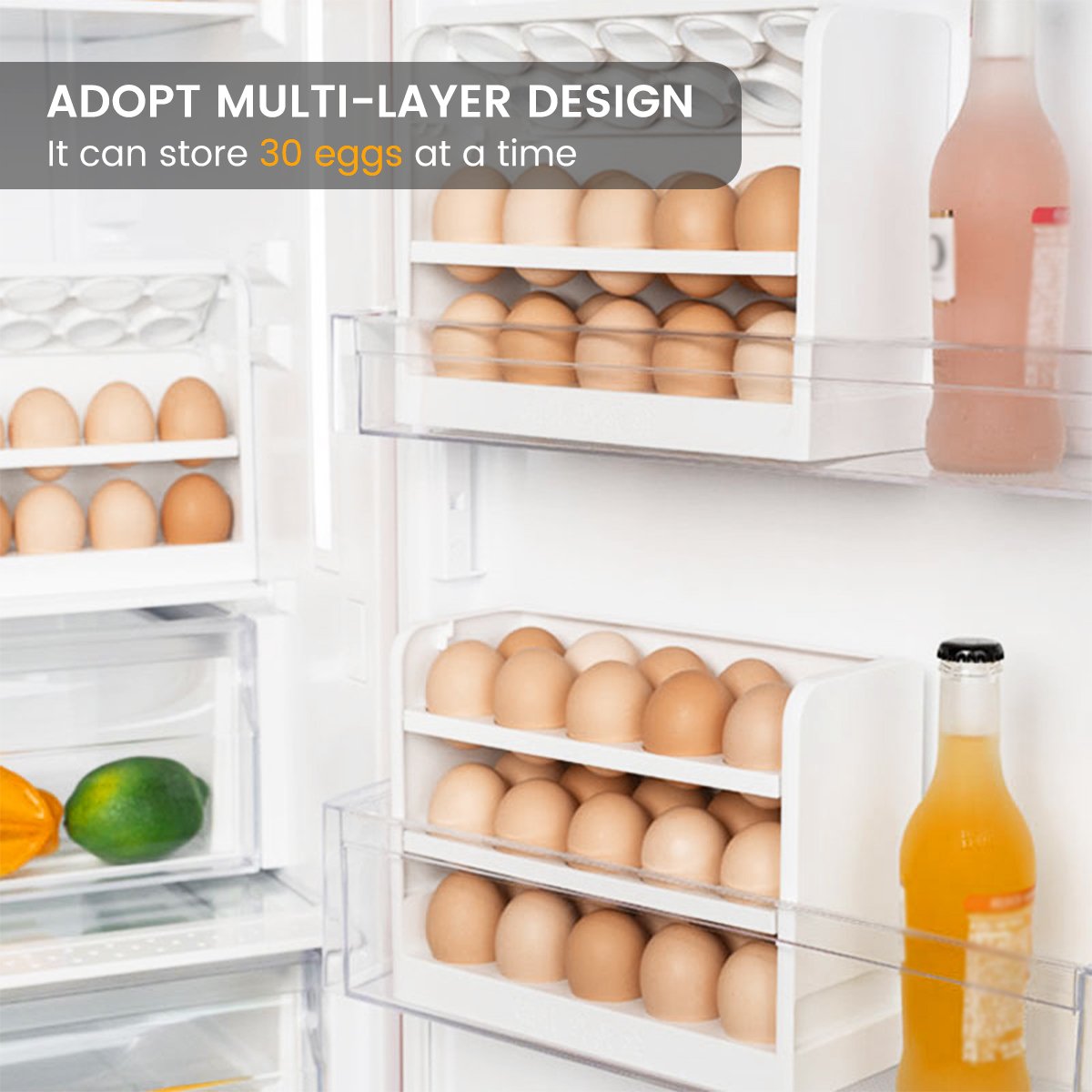 3-Layer Egg Storage Box (White) 