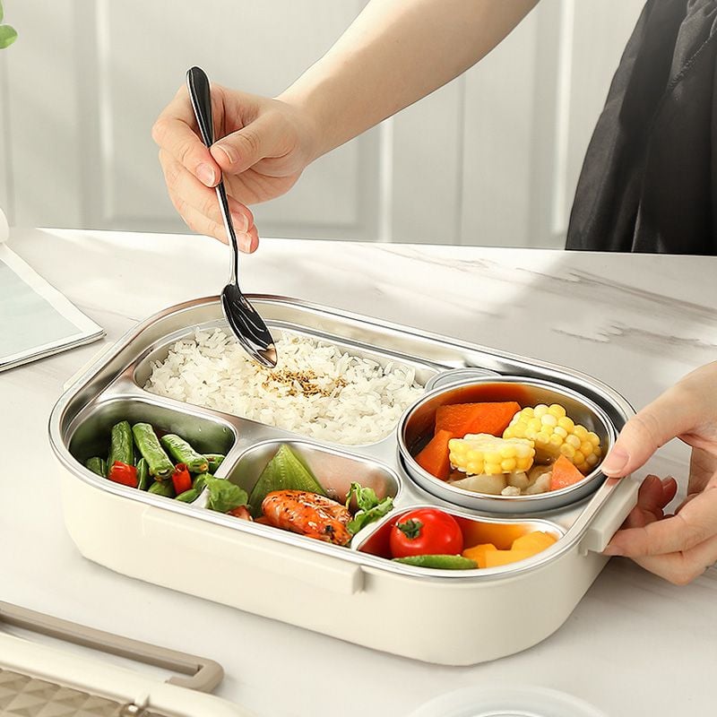 Microwaveable Stainless Steel Insulated Bento Box 