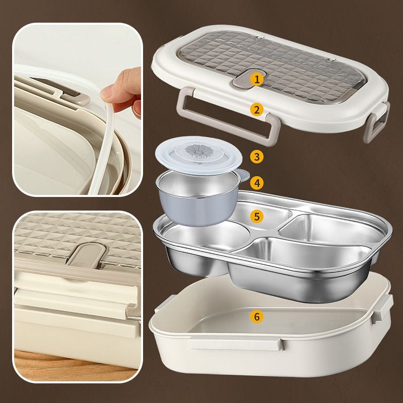 Microwaveable Stainless Steel Insulated Bento Box 