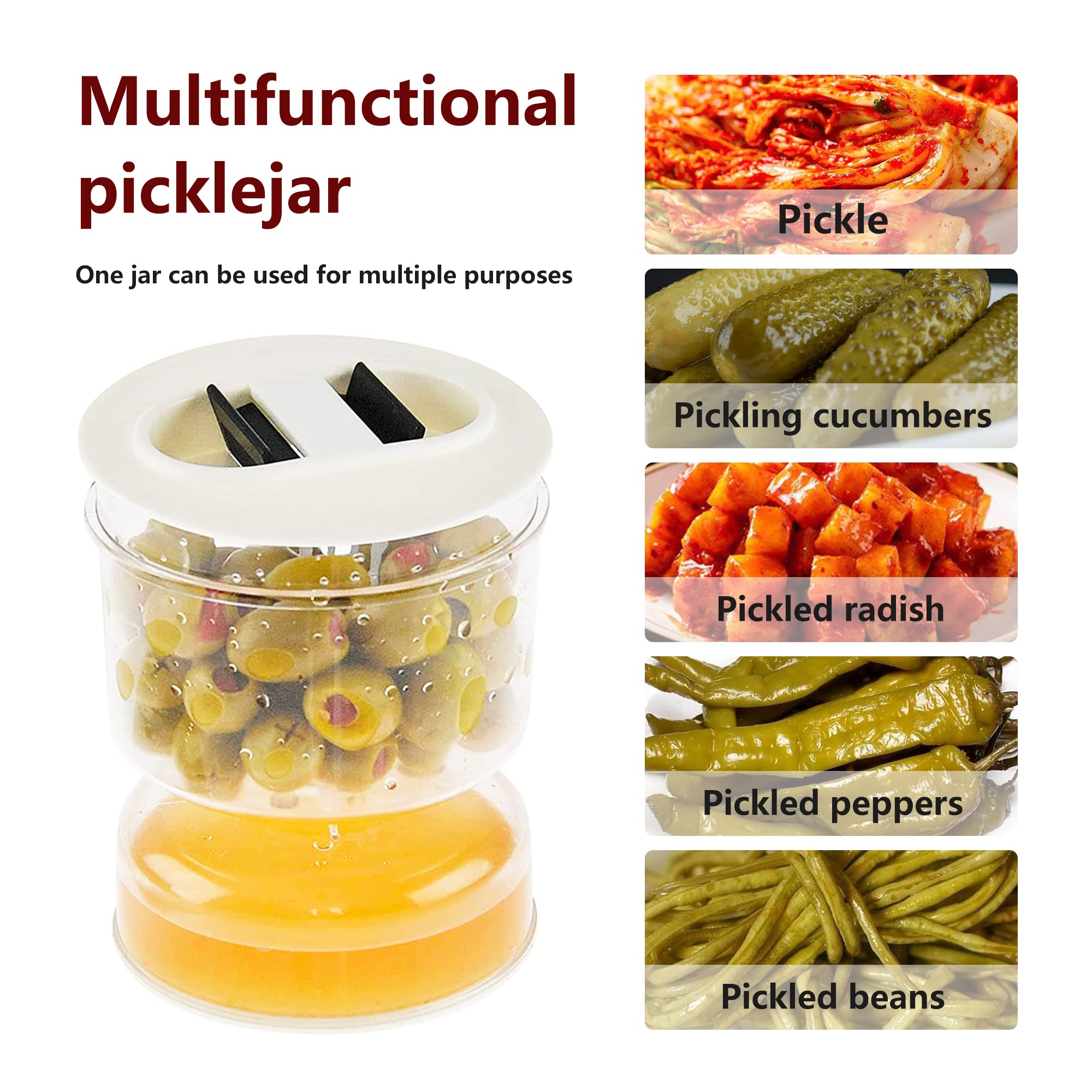 Pickle and Olives Jar Container with Strainer 