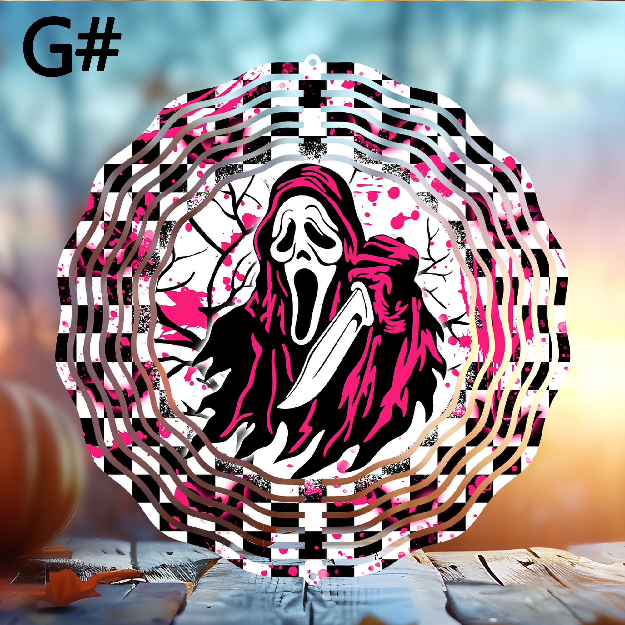 Kiss My Scary Booty Halloween Ghost Two-Sided Wind Spinner