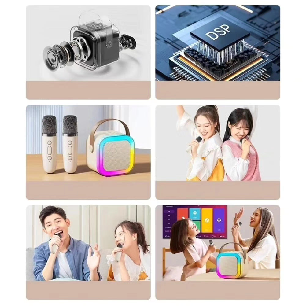 Best Gift Kids : Bluetooth Speaker with Karaoke Mic & RGB Lights