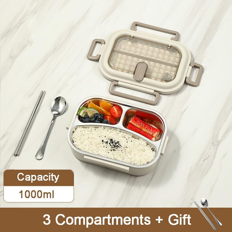 Microwaveable Stainless Steel Insulated Bento Box 