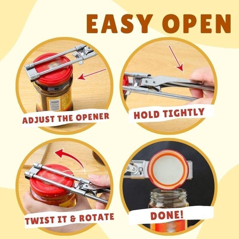 Adjustable Stainless Steel Can Opener 