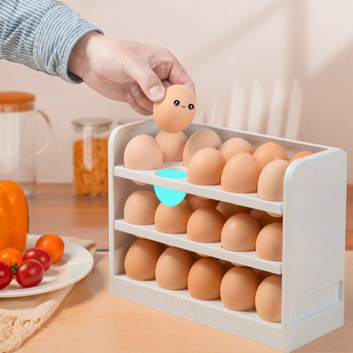 3-Layer Egg Storage Box (White) 