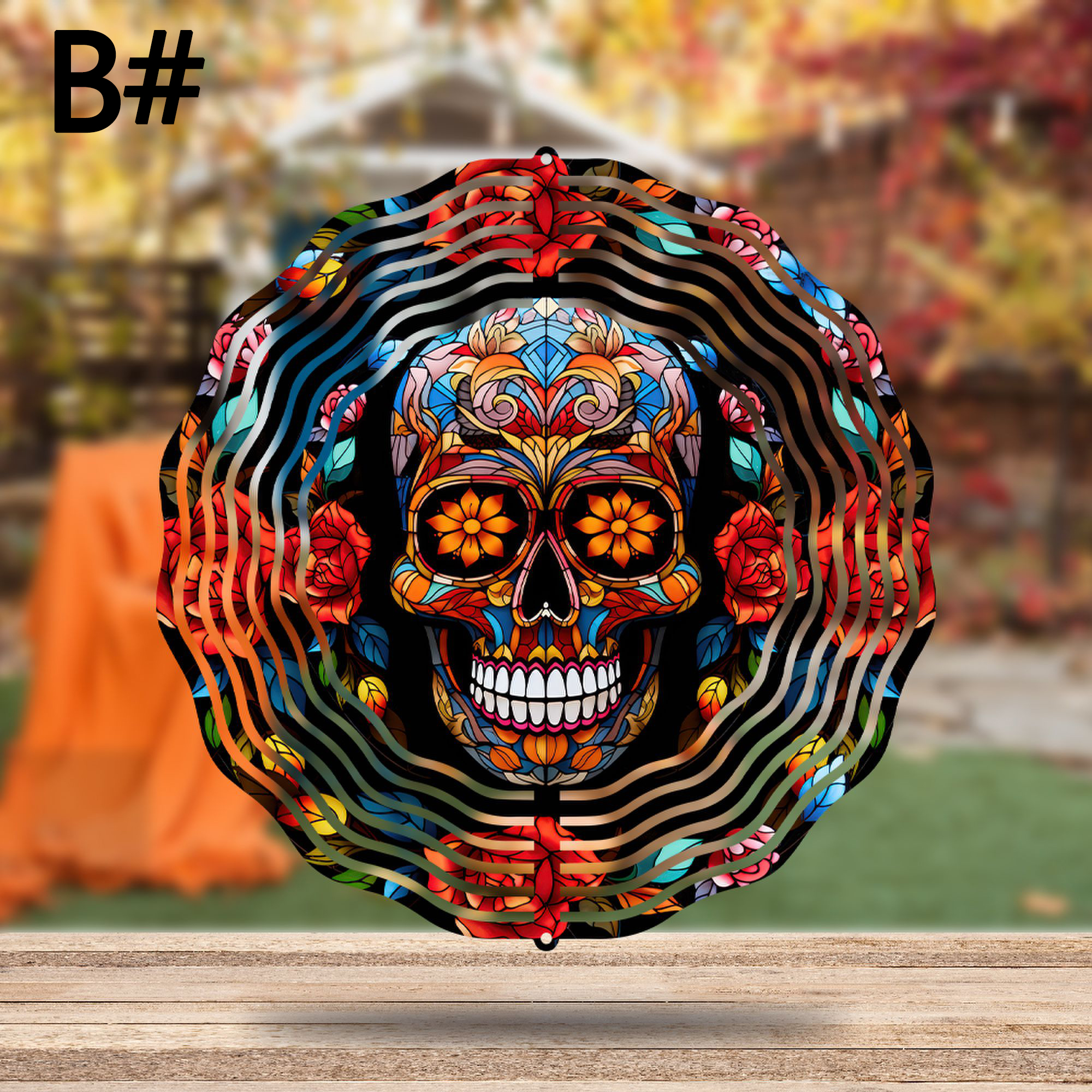 Kiss My Scary Booty Halloween Ghost Two-Sided Wind Spinner