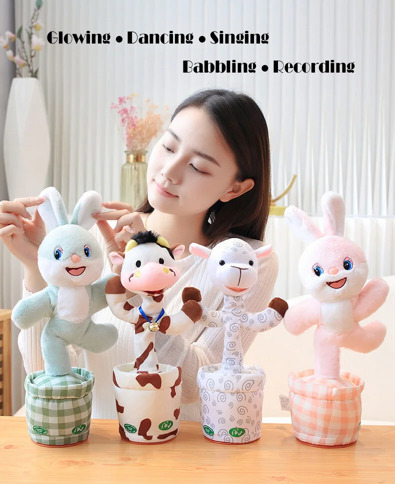 Creative electric animal dancing toys (luminous/singing/dancing/babbling/recording)