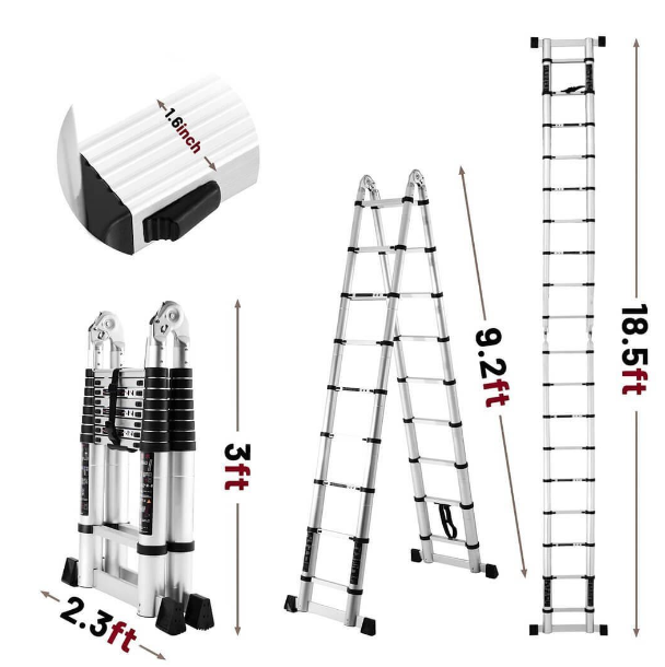 【Beli 1 gratis 1】IKEA® 6,9 meter. Tangga teleskopik aluminium😍