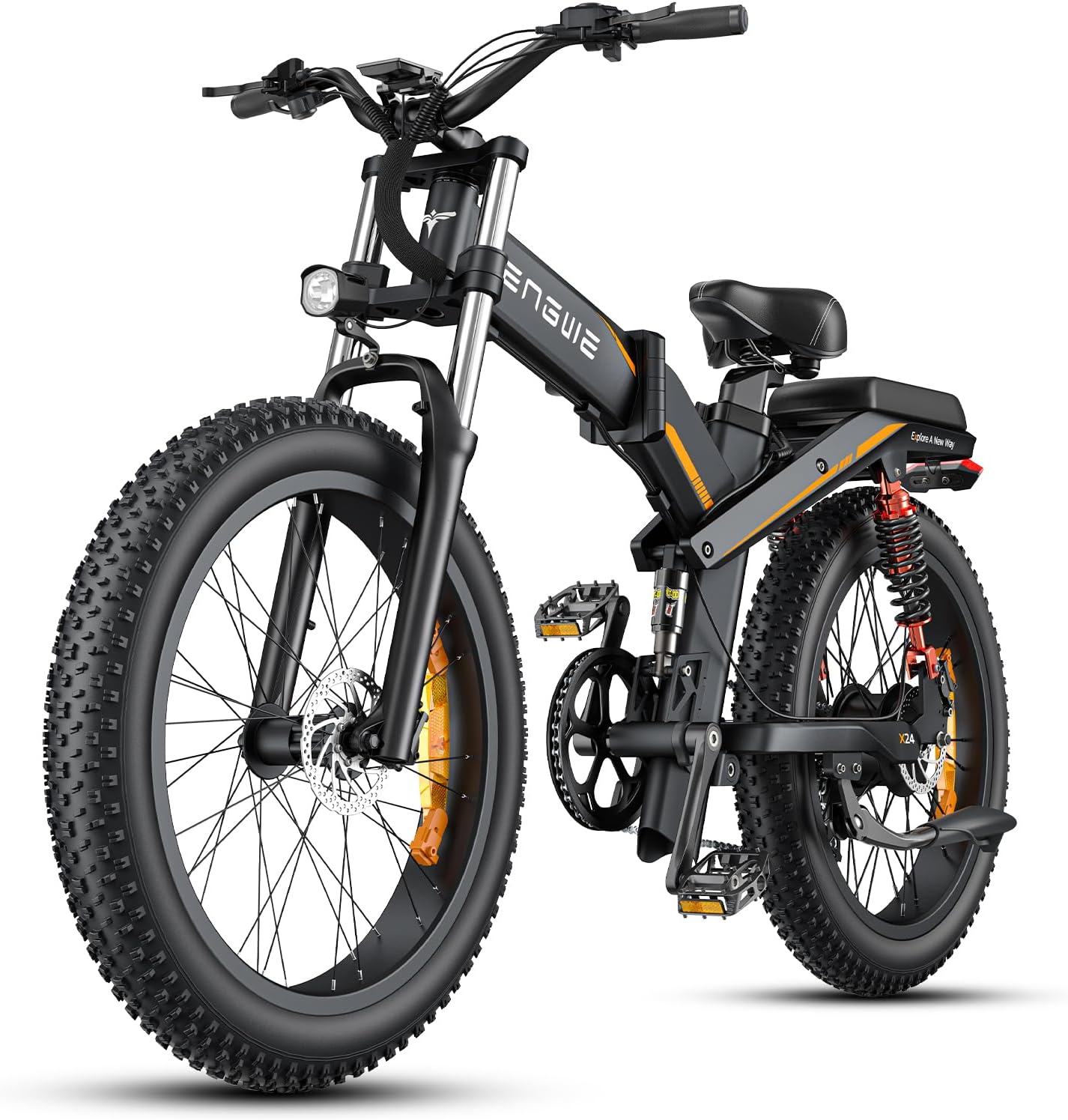 Promotions 🔥X24/X26 1200W Electric Bike for Adults, 26 x 4.0 Fat Tire Folding Ebike with Single/Dual Removable Battery 48V 19.2AH/+10AH up to 62/94Miles & 31MPH