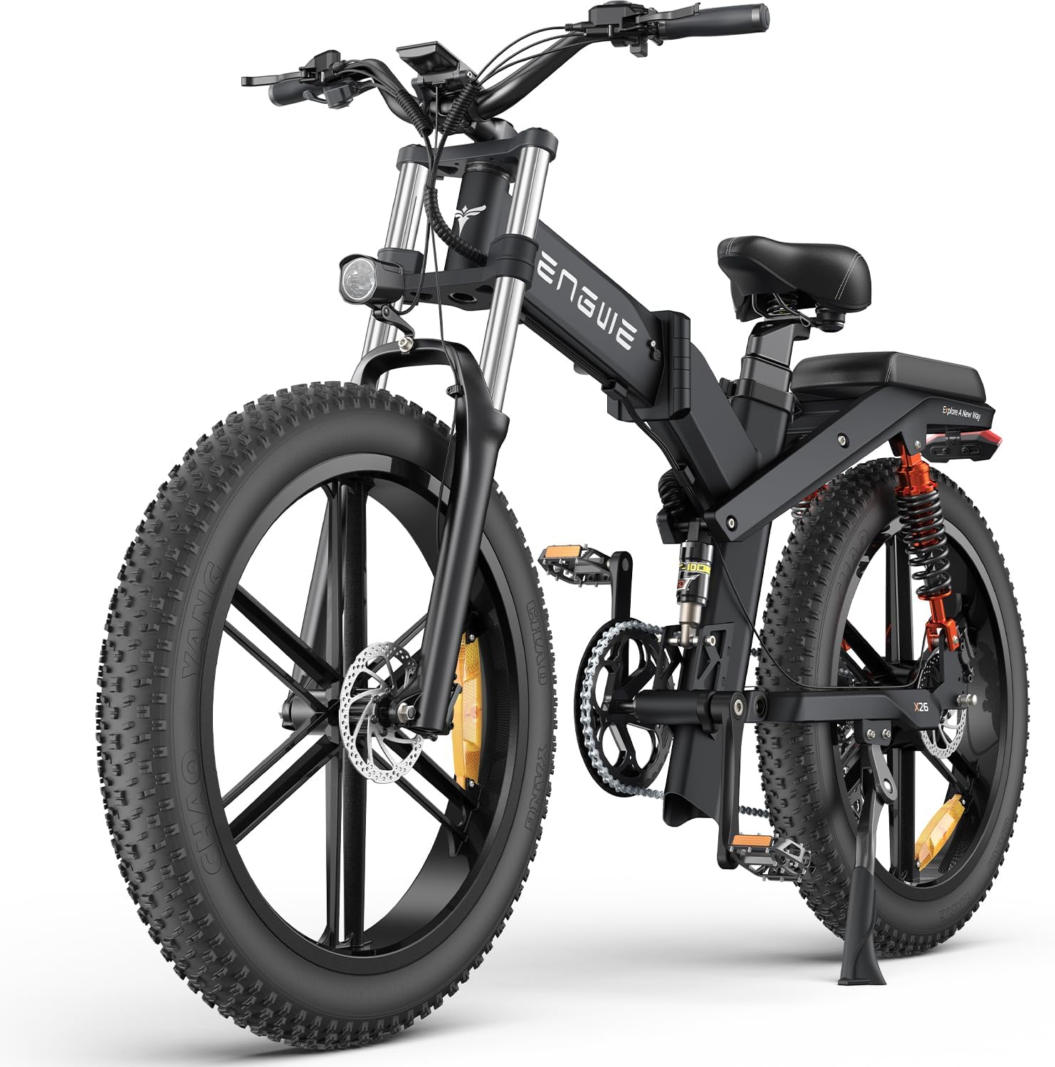 Promotions 🔥X24/X26 1200W Electric Bike for Adults, 26 x 4.0 Fat Tire Folding Ebike with Single/Dual Removable Battery 48V 19.2AH/+10AH up to 62/94Miles & 31MPH