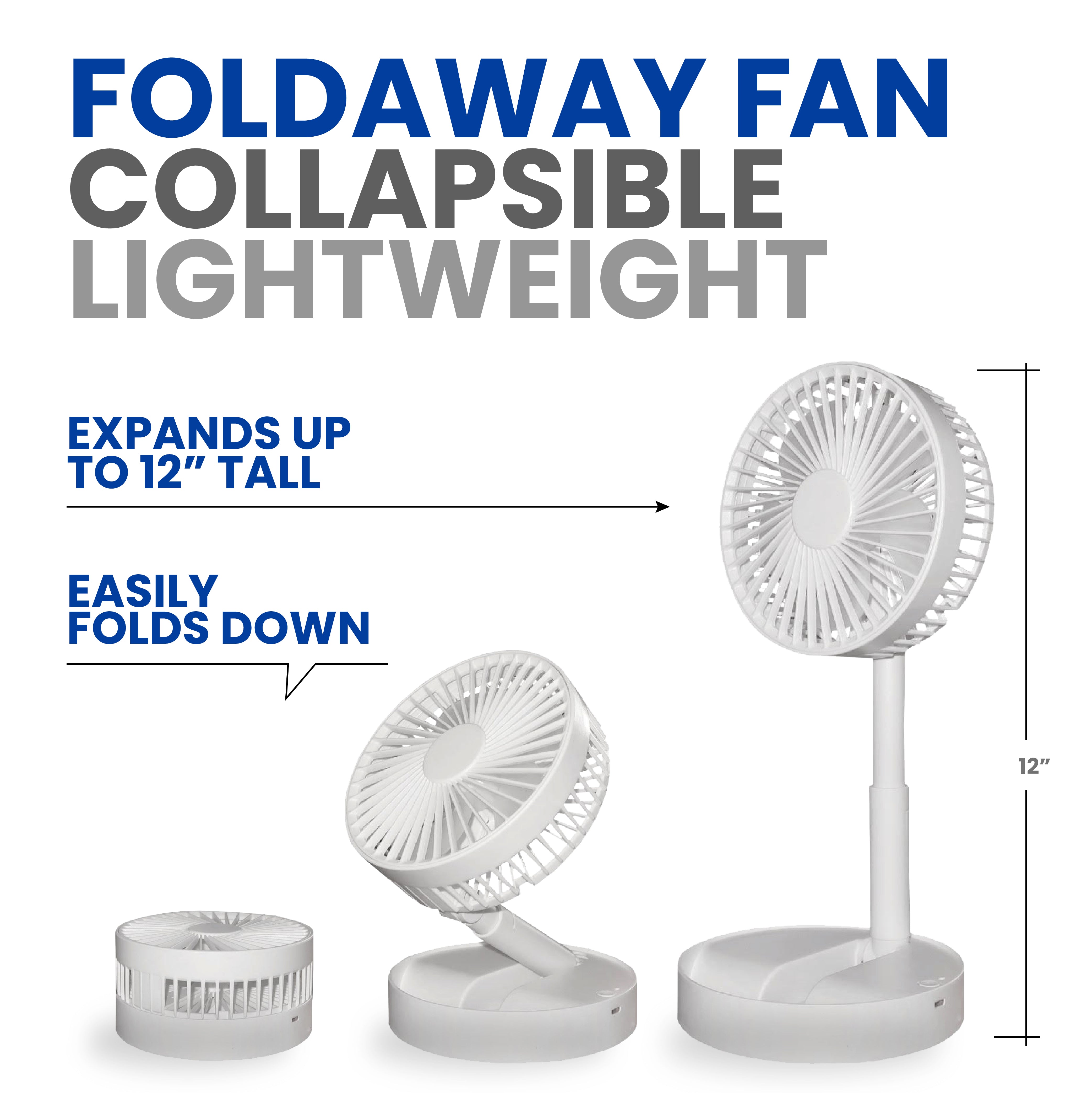 Mini Foldaway Fan- White