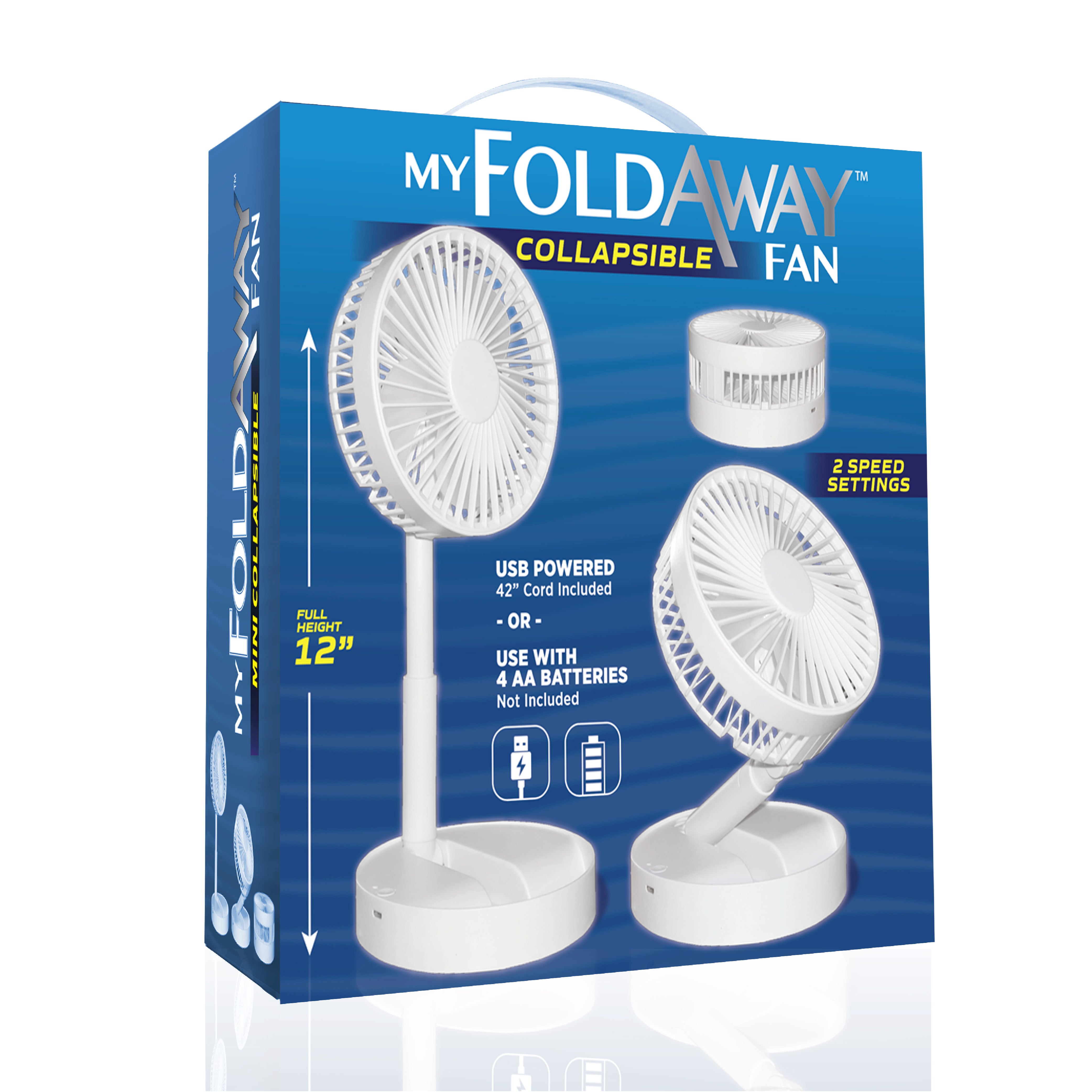 Mini Foldaway Fan- White