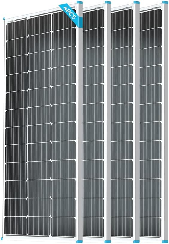 Renogy 2PCS Solar Panels 100 Watt 12 Volt, High-Efficiency Monocrystalline PV Module Power Charger for RV Marine Rooftop Farm Battery and Other Off-Grid Applications, 2-Pack 100W