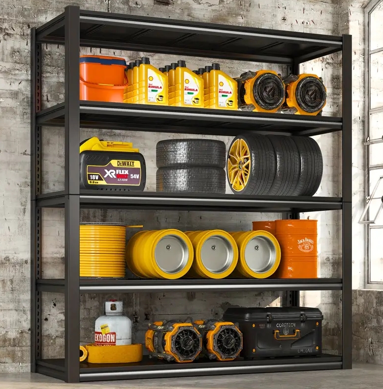 Industrial Strength Storage Solution: 5 Tier Adjustable Metal Garage Shelf