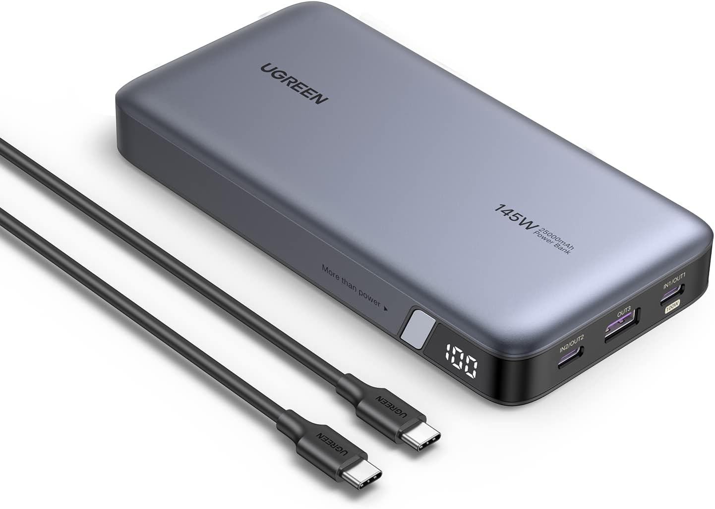 UGREEN Power Bank 25,000mAh 145W Laptop Portable Charger, Nexode 3-Port USB C PD Battery Pack, for MacBook Pro/Air, Dell XPS, iPhone 17/16/15/14, Galaxy S24, Steam Deck, iPad, and More