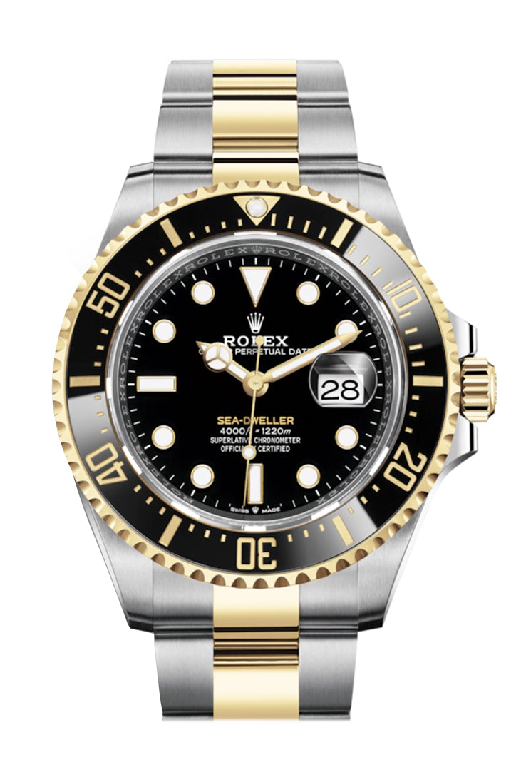 Sea-Dweller 43 Black Dial 18K Yellow Gold Men's Stainless Steel Oyster Watch 126603