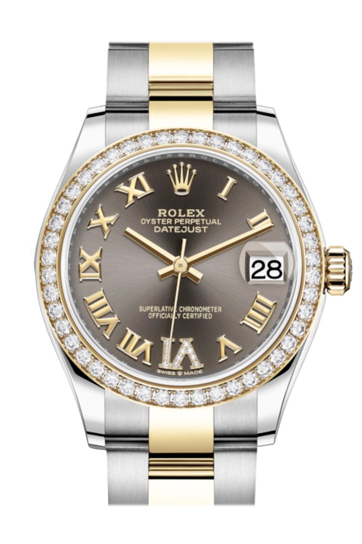 Datejust 31 Dark Grey VI Diamond Bezel Yellow Gold Two Tone Watch 278383RBR 278383