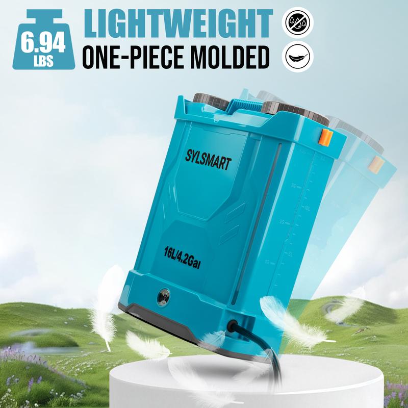 🎊New Year Sale🎊4Gal 120PSI Battery Backpack Sprayer Electric Adjustable Pressure Sprayer for Lawn Yard Garden Weed Control w/5 Nozzles Lightweight Design 41 Inch Extendable Wand Lock Feature Commercial Use Convenient