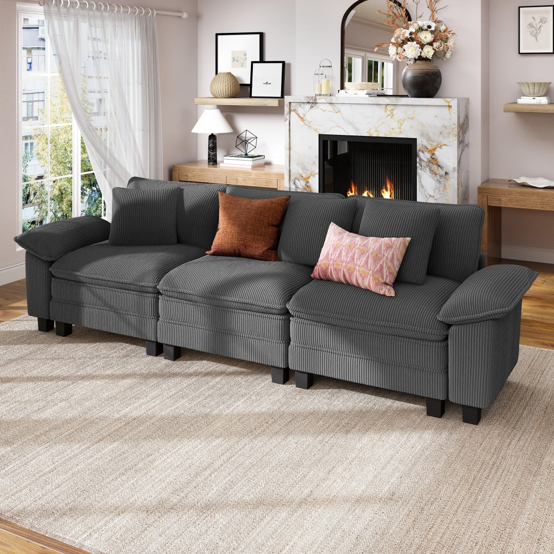 [Today's Specials] Phi Villa Large Living Room Modular Sectional Couch Corduroy