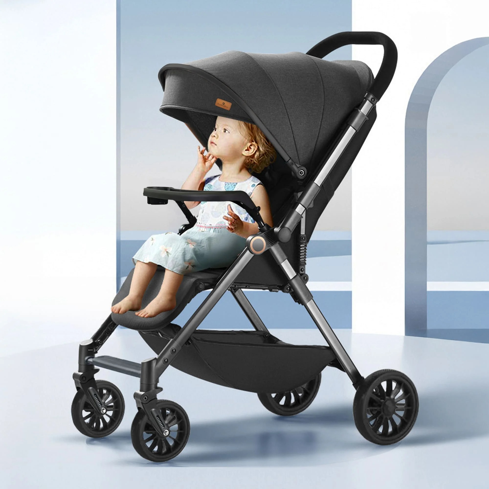 StarAndDaisy Baby Stride Premium Stroller with Storage Basket, Newborn Stroller with Wheels and Adjustable Footrest