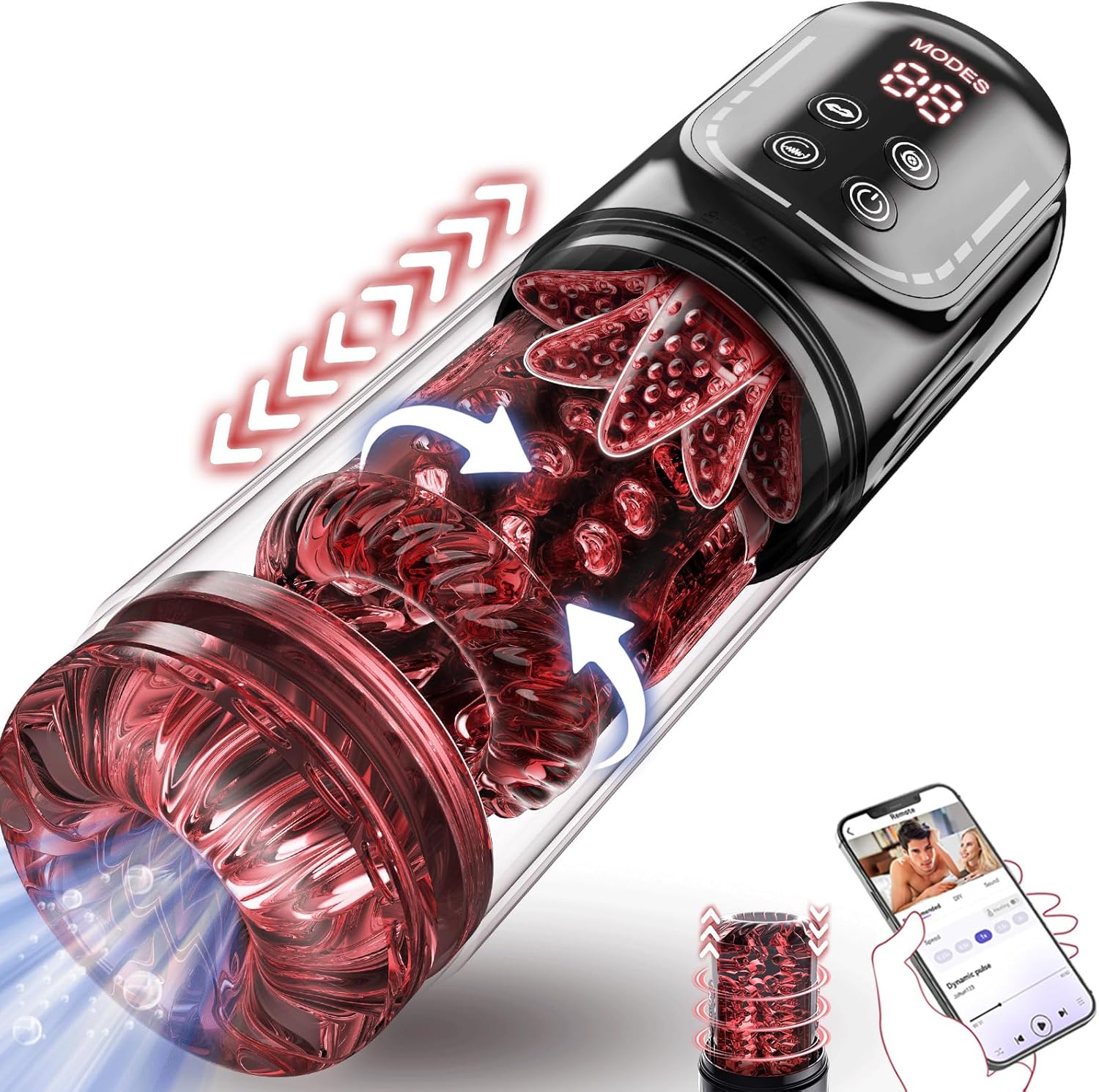 😍 Male Masturbator Penis Pump - Male Sex Toys for Men Sex Toy Pocket Pussy LCD with APP Stroker Adult Toys with 7 Thrusting 7 Rotating 5 Sucking Modes Vacuum Pumps & Enlargers🎁