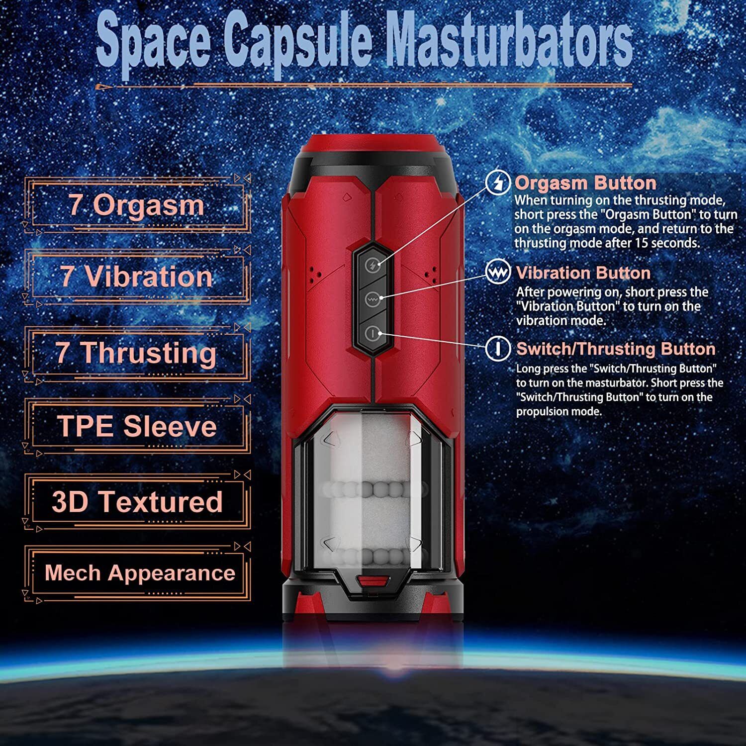 [Confidential delivery]Male Masturbaters Automatic Handsfree Thrusting Cup Vibrated Stroker Lubricants