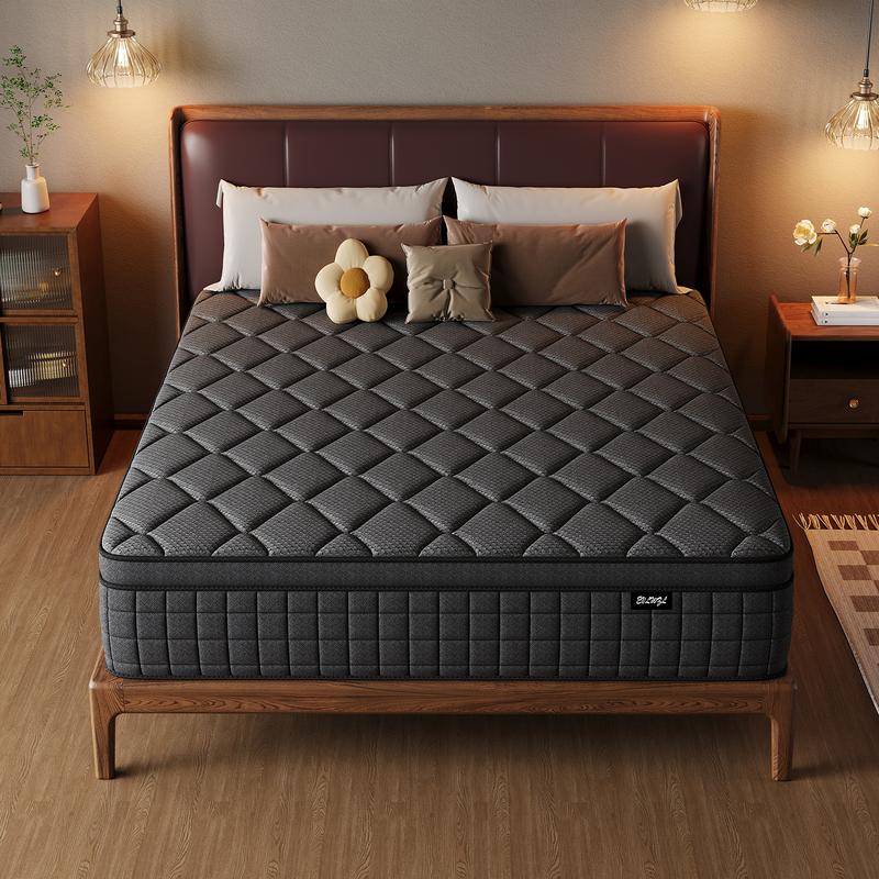 🎉New Year Mega Sale💥8/10/12/14 Inch Twin, Full, Queen, King Mattress Memory Foam And Spring, Hybrid MattressMedium Firmness, Lumbar Support, For Home Rooms Hotels, Boxed Halloween ChristmasGift Furniture Ergonomic mattress queen size mattress