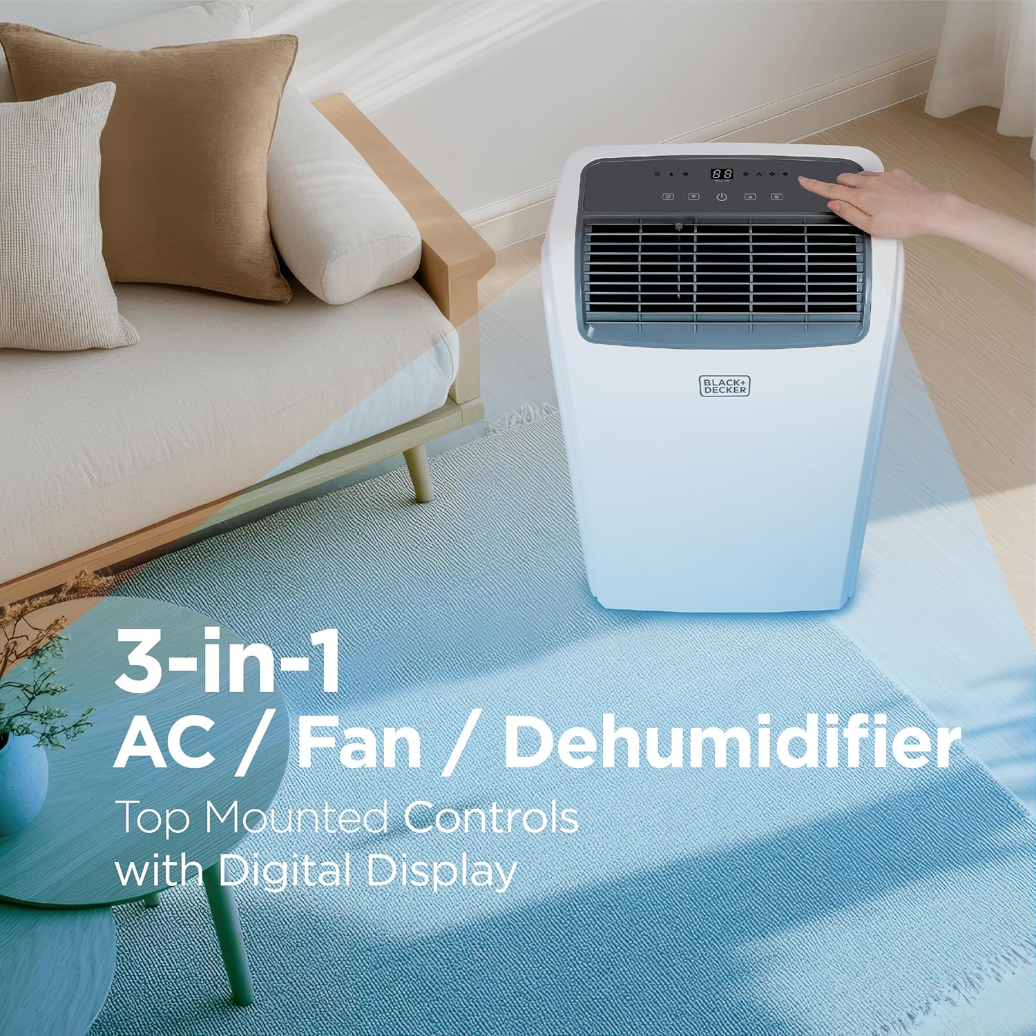 BLACK+DECKER 10,000 BTU Portable Air Conditioner for Rooms up to 450 Sq. with Remote Control