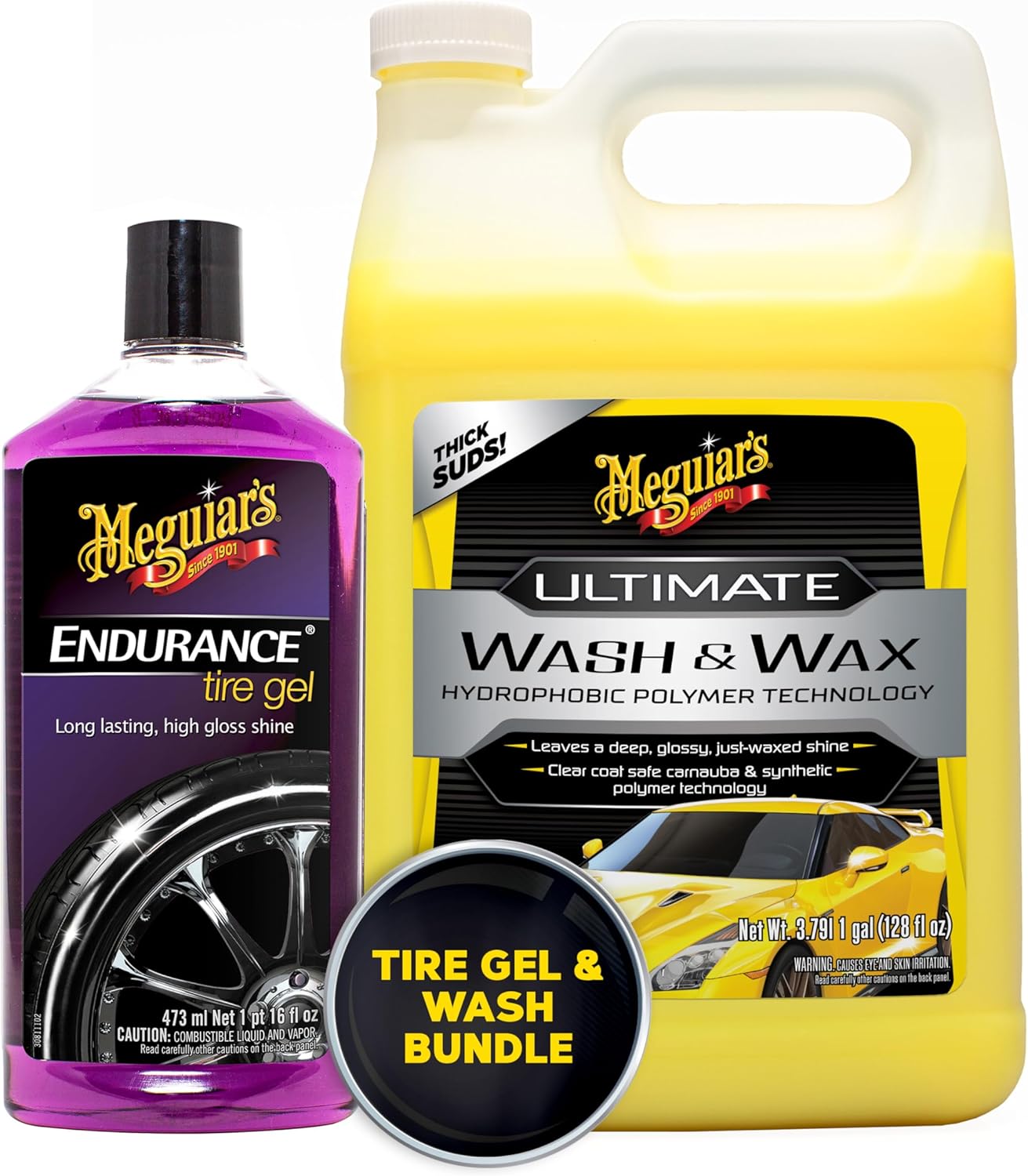 Meguiar's Ultimate Wash and Wax, Car Wash and Wax Cleans and Shines in One Step, Wash, Shine, and Protect with an Enhanced pH Neutral Car Paint Cleaner, 1 Gallon