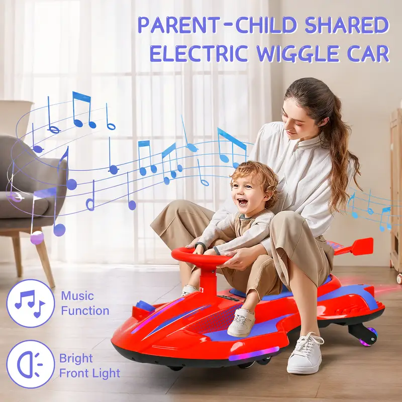 📣Clearance Sale at Low Prices💥Black Friday Deals🌟Buy 1 Get 1 Free🌟12V Electric Wiggle Car with Pedal, 2 in 1 Wiggle Car Ride On Toys for Kids Ages 3 and Up, Anti-Rollover Flashing Wheels, Bluetooth, Music2,Halloween&Christmas gifts,Devil Drift Car,whiteelephantgift