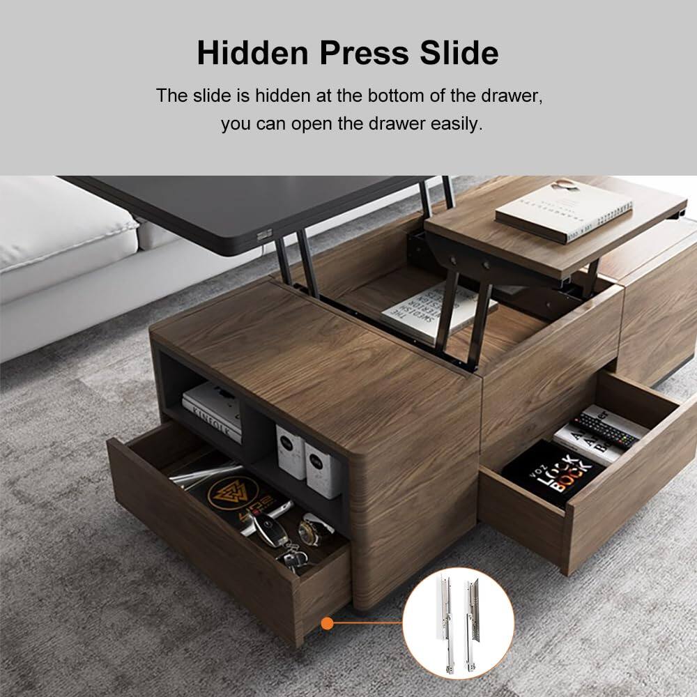 🔥Clearance sale- Last Day✨Multi-Functional Modern Lift-Top Coffee Table with 3 Drawers