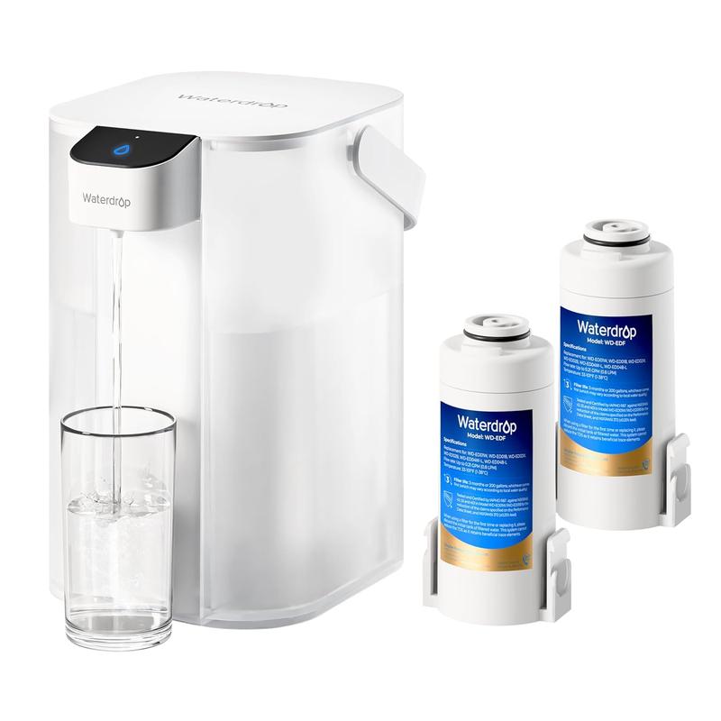 🎉New Year Mega Sale💥Waterdrop Electric Water Filter Pitcher with replacement filters, 200-Gallon Countertop Water Purifier, NSF Certified, Reduce Chlorine, Lead, PFAS, 15-Cup
