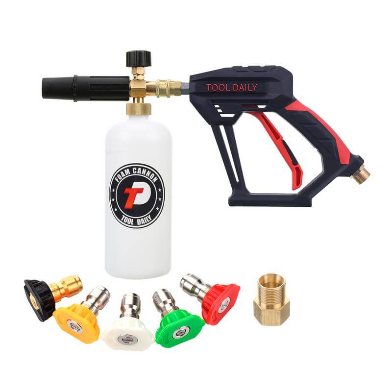 🎉New Year Mega Sale💥 Daily-Use Short-Handle High-Pressure Spray Gun with 5 Nozzles🎁Free car wash liquid💦 — Power Clean Anything Fast!🔥