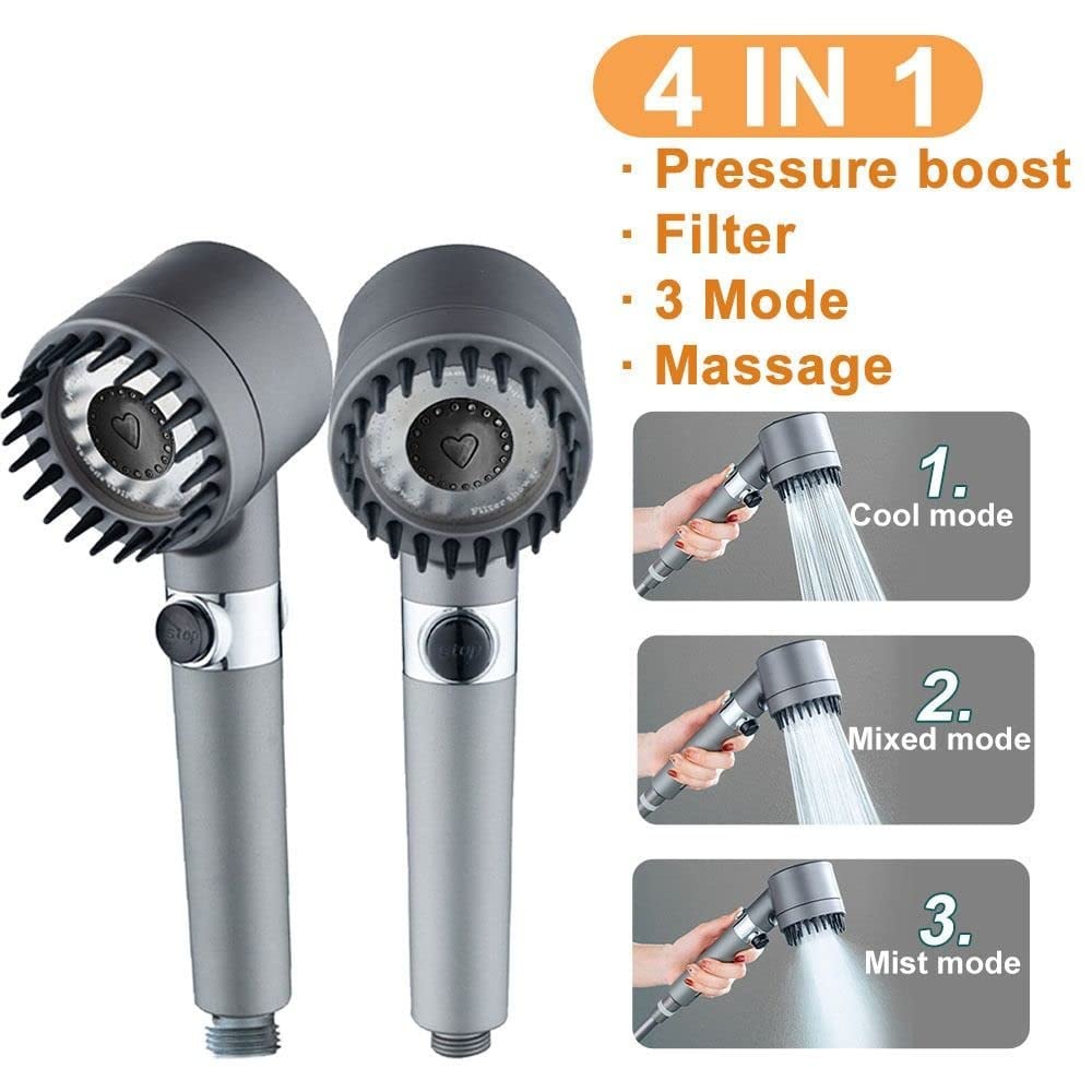 🔥Buy one get one free✨Multifunctional massage shower，Pressurization, filtration