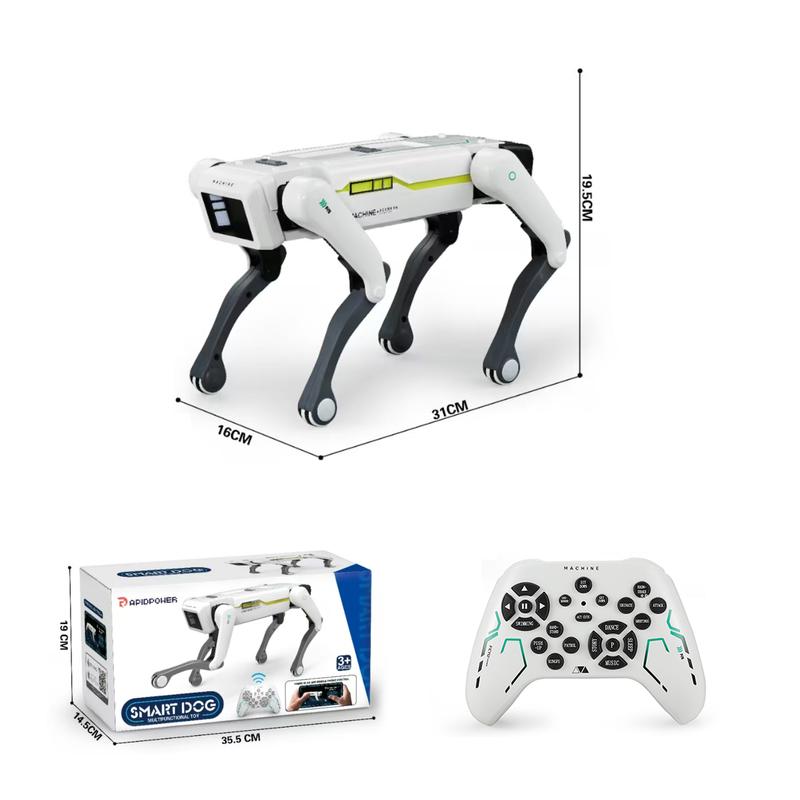 🎉New Year Mega Sale💥3 in 1 Robot Dog with Wheels Kit, 30+ Bionic Actions, Voice & Remote Control, Programmable Moves, Rechargeable Battery, All-Terrain Stunt Pet Toy for Kids(Removable Claw & Cannon)