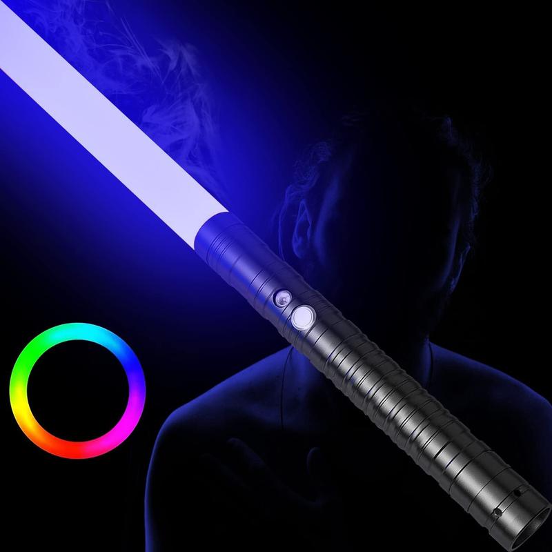 💥New Year Clearance Sale!❗❗【Two-pack】Lightsaber RGB 14 Colors Change USB Rechargeable Metal Handle Light Sword Double-edged Change Heavy Dueling Sound Two In One Light Metel Handle LED USB Charging