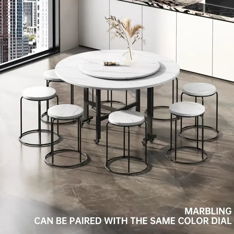 🎄2025 Christmas Sales🎅Foldable dining table, easy to store, does not take up space 🚀 Order and get 8 stools for free