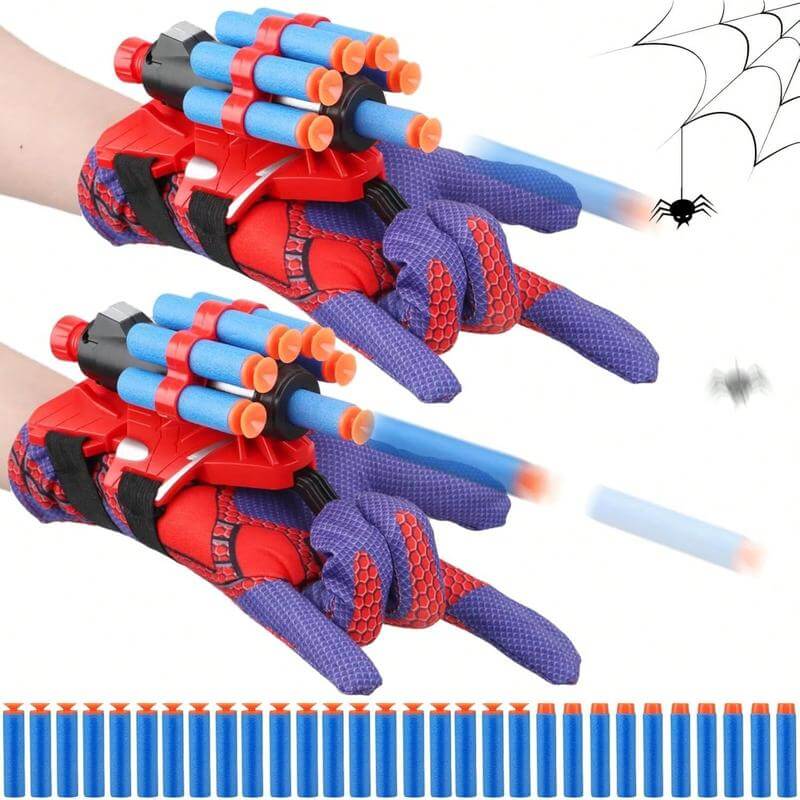 🕸️🔥 Web Shooters Toy 2 Pack 🕷️🧤 Spider Glove Launcher Toy for Kids 🎯 Perfect Gift for Young Heroes 💥 Superhero Web Slinger Fun! 🦸‍♂️