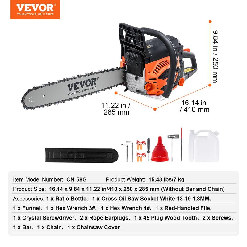 ⏰CLEARANCE SALE!⏰VEVOR Gas Chainsaw, Various specifications, Gasoline Powered Chain Saw