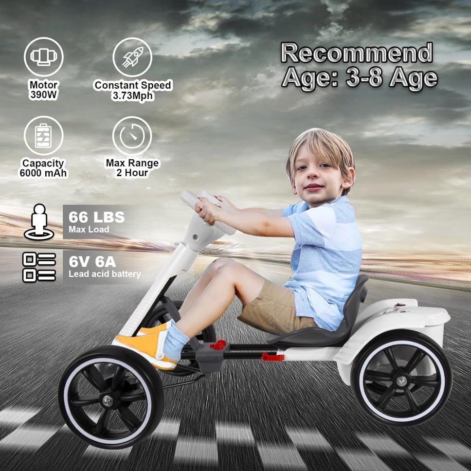 🔥Limited-time offer - Buy 1 Get 1 Free🔥Kids Electric Go-Kart, Foldable Four-Wheel Go-Kart, Equipped with a 390 Motor, 3-Hour Battery Life