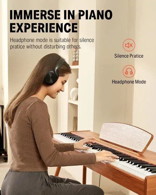 🔥Last Day Promotion🔥Wooden Style 88 Key Weighted Digital Piano with Stand & 3 Pedal