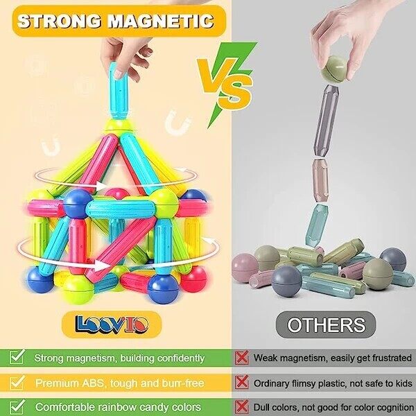 🎉Magnetic Sticks Building Blocks For Kids Early Learning & Development💯