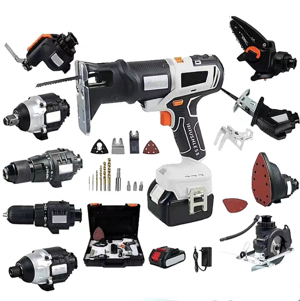 10 in 1 Brushless Multifunctional Tools Impact Drill Cordless DIY Reciprocating Saw Sander Chainsaw 🎉