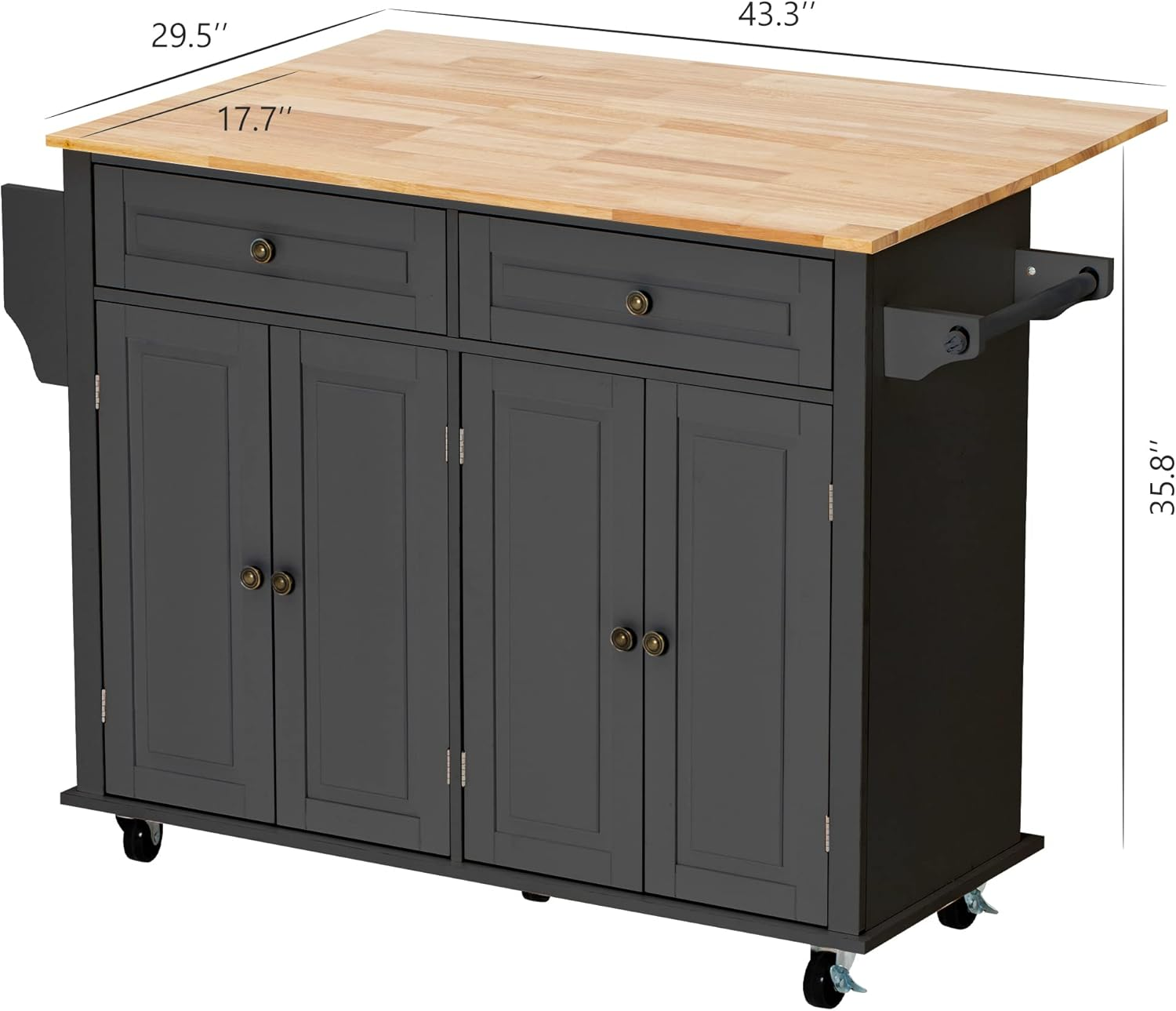 🔥 Multi functional solid wood countertop kitchen island dining table ✨