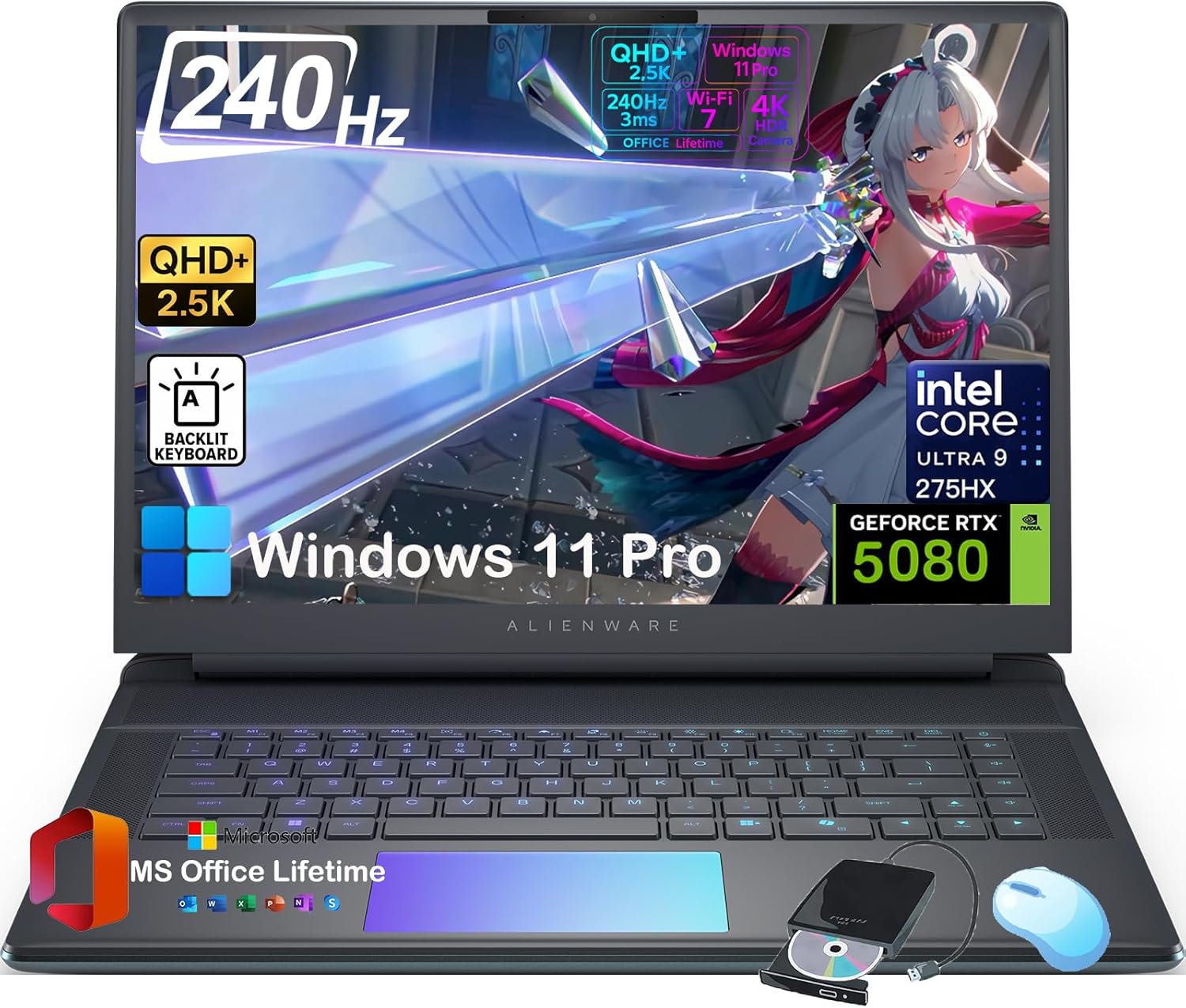 Alienware M15-15.6" FHD Gaming Laptop Thin and Light, i7-8750H Processor, NVIDIA GeForce Graphics Card, 16GB RAM, 1TB Hybrid HDD + 128GB SSD, 17.9mm Thick & 4.78lbs (Renewed)