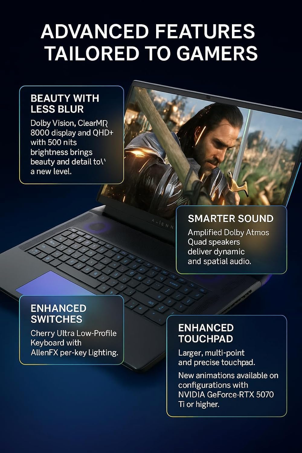 Alienware M15-15.6" FHD Gaming Laptop Thin and Light, i7-8750H Processor, NVIDIA GeForce Graphics Card, 16GB RAM, 1TB Hybrid HDD + 128GB SSD, 17.9mm Thick & 4.78lbs (Renewed)