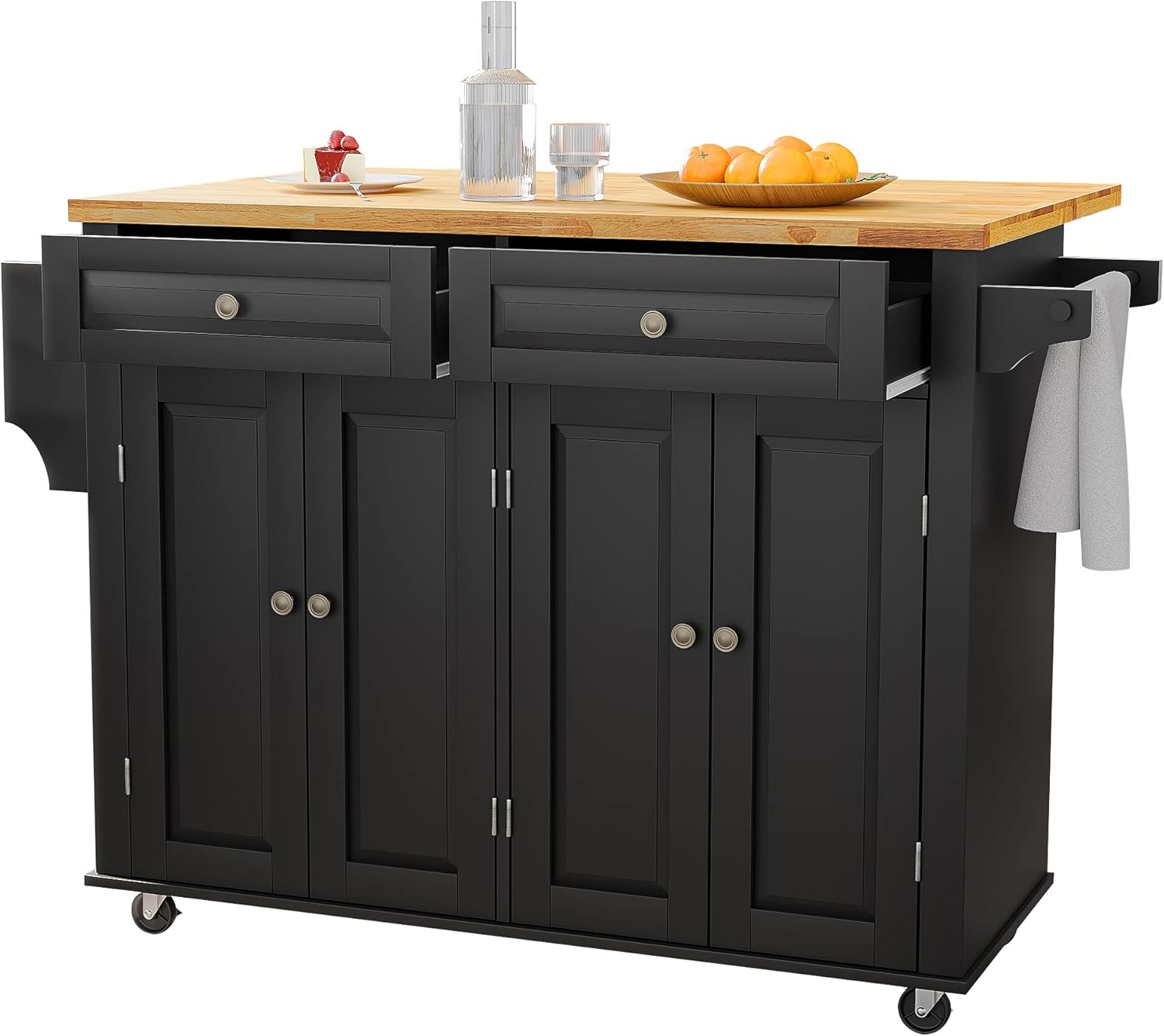 🔥 Multi functional solid wood countertop kitchen island dining table ✨