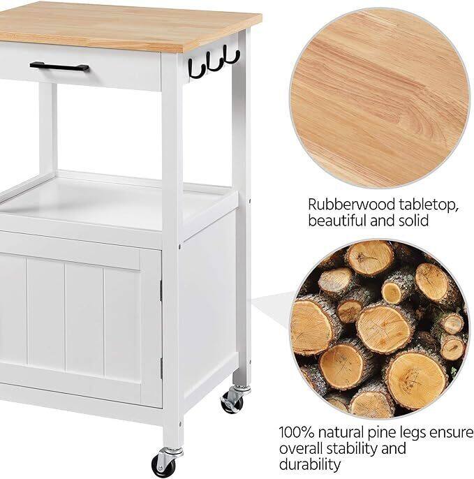 Mobile wooden cart