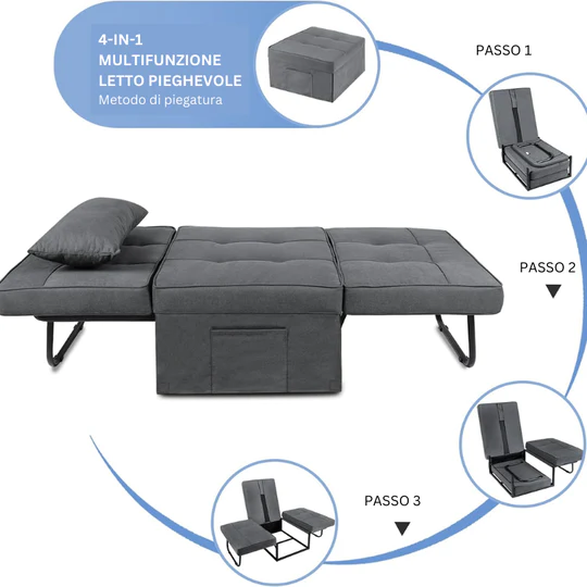 🔥4-in-1 Multi Function Folding Single Sofa Bed🔥